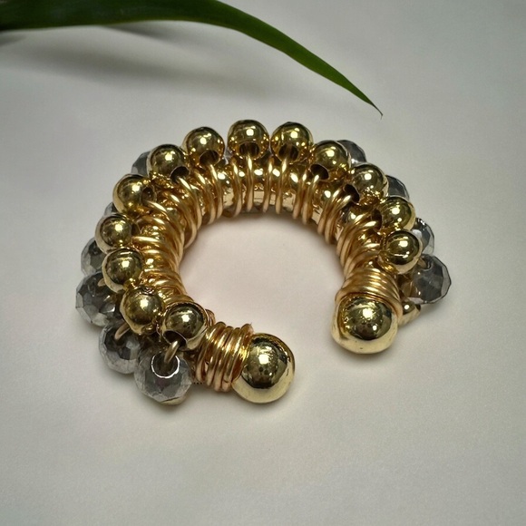 GOLD AND SILVER EAR CUFF GOLD FILLED 18K EAR WRAP EARRING CUFF EAR CLIMBER NWT - Picture 3 of 5